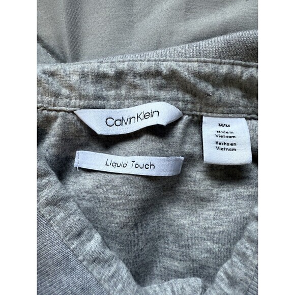Calvin Klein The Liquid Touch Polo Shirt Mens Medium M Short Sleeve Logo Gray - Picture 4 of 5